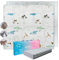 MIKMEL Spielmatte für Babys und Kinder, Faltbare Krabbeldecke, Wasserdichte Krabbelmatte aus Schaumstoff, Kindermatte zum Lernen (Safari/Geometrie, Sehr groß)