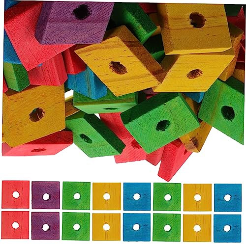 VILLFUL 100 STK Holzspäne Selber Machen Papageienspielzeug Aus Holz Großes Vogelspielzeug Papagei Holzklötze Kauspielzeug Für Vogelpapageien Conure-Spielzeug Hölzern Für Vögel Kautabletten