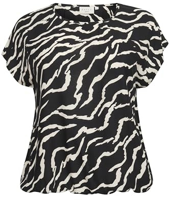KAFFE CURVE Damen Kurzarm-Bluse KCsonna Elastische Taille Kurzarm