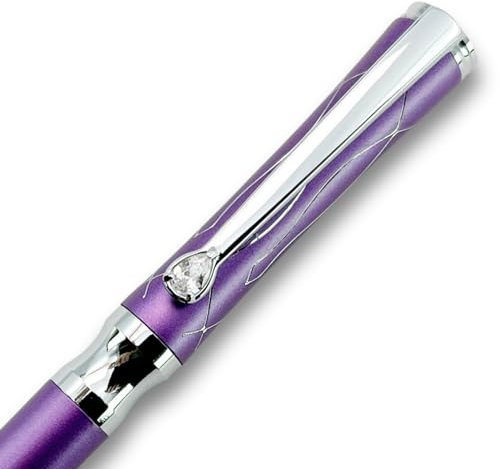LACHIEVA LUX Stilografica di lusso per donne con cristallo elegante e ricariche di fabbricazione tedesca - Viola