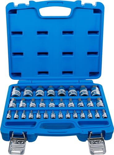 BGS 74258 | Bit-Einsatz-Satz | Antrieb Innenvierkant 6,3 mm (1/4) / 10 mm (3/8) / 12,5 mm (1/2) | Innensechskant 2 - 19 mm / 1/4 - 9/16 | Metrisch und Zollgrößen | 32-tlg.