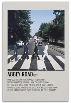 Terp Abbey Road Poster, Wandkunst, Filme und Musik, Poster, Geschenk für Freunde, Schlafzimmer, Wohnzimmer, Dekoration, modern, ästhetisch, 30 x 45 cm, ungerahmt