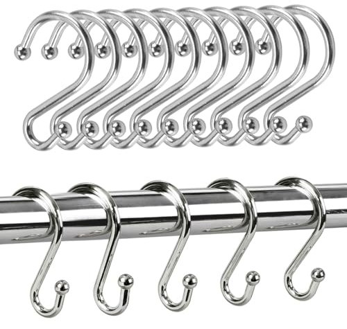 12 Stück S Haken Edelstahl S-förmige Haken Schwerlast Metall haken für für Badezimmer, Schlafzimmer, Büro, Küche, Geschäft
