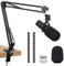 SUNMON SM7B Boom Arm with Mic Cover, Adjustable Microphone Stand, Cable Sleeve, Pop Filter for Shure SM7B, Clamp Base