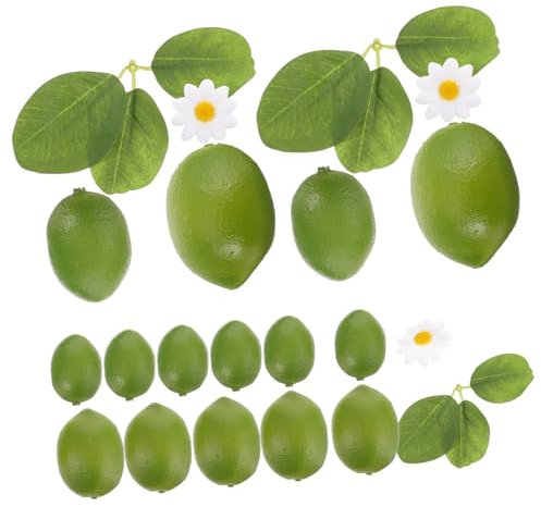 MAGICLULU 1 Schachtel Schüssel Vasenfüller Früchte Zitronenornament Artificiales Decorativeas Simulationsfrucht Künstliches Obstdekor Plastik Gelbe Zitrone Limette