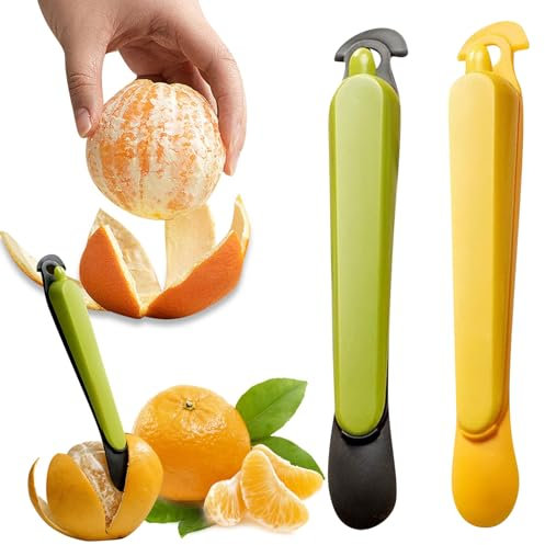 Éplucheur d'orange, éplucheur d'agrumes, outil multifonction pour éplucher les fruits, outil d'épluchage de fruits facile à ouvrir (2 pièces)