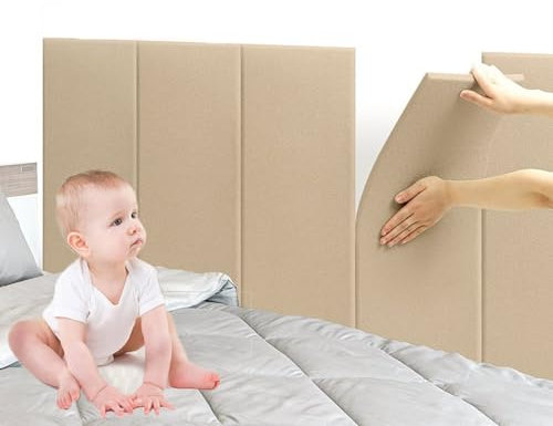 Wandpaneele Gepolstert 3D Wandkissen Selbstklebend, 5PCS Kopfteil Wandkissen Bett Wandpolster Kinderzimmer, Plüsch mit Hoher Dichte, 30x60cm, Weich und Bequem (Farbe : Bronze)