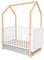 Siblo Babybett mit Schublade 70x140 cm - Pinette Kollektion - Beistellbett Baby aus Holz - Kinderbett umbaubar - Bett Baby Mitwachsend - Gitterbett - Weiß