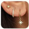 FUNEIA Ohrringe Silber 925 Set für Damen 14K Vergoldet Kleine Creolen Ohrstecker Silber Gold mit Zirkonia Anhänger Stapelbar Wasserfest Stecker Ohrringe Set für Mehrere Ohrlöcher Schmuck Geschenk