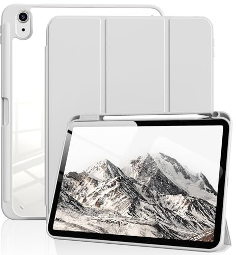 BFGTSJF Hülle für iPad (A16) 11. Generation 2025 11 Zoll/iPad 10. Generation 2022 10,9 Zoll mit Stifthalter, Auto Schlaf/Aufwach, transparenter Hartschale, Weiches TPU Rückseite Schutzhülle, Grau