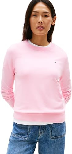 Tommy Hilfiger Pull Femme Jersey Fine avec Col Ras-du-Cou, Rose (Classic Pink), L