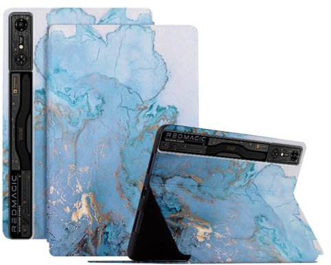 Nubia Schutzhülle für Nubia Red Magic Gaming Pad Pro 27,7 cm (11 Zoll) Multi-Winkel-Betrachtungsständer, TPU, PU-Leder, Ständer [Ölgemälde-Serie] - 03