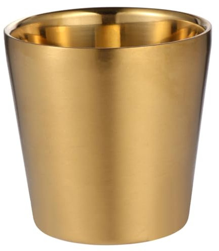 HOLIDYOYO Tazza Isolata Acciaio Inossidabile Con Rivestimento Dorato Bicchiere Termico Doppio Per Caffè e Bevande Calde Perfetta Per Attività All Aperto