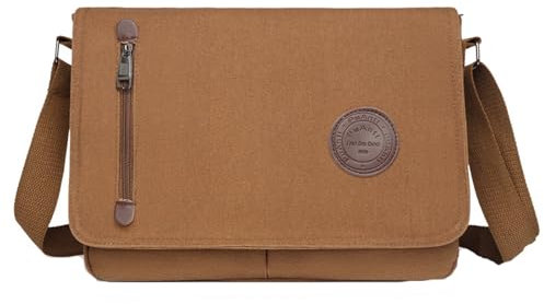 Aktentasche aus Segeltuch, Kuriertasche, Laptoptasche für Herren und Damen, für Schule, Arbeit, Reisetasche, Kuriertasche (Kaffee, Einheitsgröße), coffee, Einheitsgröße