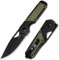 Kizer Mini Militaw Taschenmesser für EDC, 2,82'' D2 Klinge Klappmesser, Schwarz & Grün G10 Griff Kleine EDC-Messer mit Taschenclip, Camping Jagdmesser für Männer Frauen Geschenk V3634SM1
