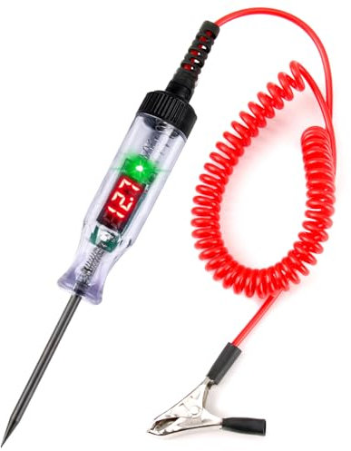 Car Circuit Tester 3-120 V with Digital LCD Display, Automatic Voltage Tester with Polarity Indicator and Light, Suitable for Car SUV RV Truck Lawn Mower Fuse Wiring Circuit Check