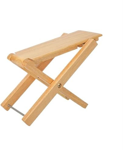 SynapSYA Gitarren Fußbank Massivholz Gitarre Fußstütze Pedal Mit Einstellbarer Höhe Pads Gitarre Neck Rest Fuß Hocker Faltbare Gitarren-Fußstützenständer(Wood Color)
