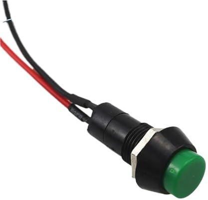 20 pezzi Interruttore a pulsante piccolo circuito for auto altoparlante elettrico mini barca forma linea rotonda(Black)