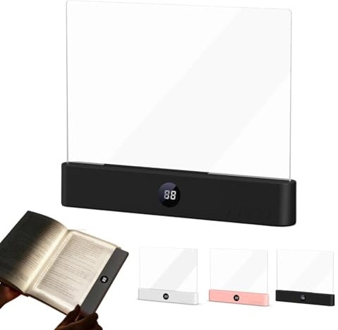 Leselampe Buch, Smart LED Panel Booklight mit 3 Farben und Timer, Multifunktionale Buchlampe auch als Nachttischlampe & Nachtlicht, USB Wiederaufladbare Buchlicht für Nachtlesen ins Bett (Schwarz)