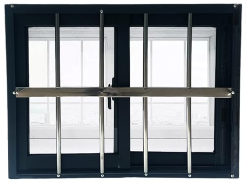 Seitlich Verschiebbare Aluminiumfenster mit Gittern und Insektenschutzgittern, mit Dunkelgrauen, in Den Keller Integrierten Fenstern, Geeignet for Wohnhäuser(120x120cm/47x47in)