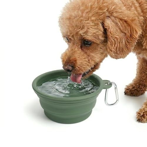 CREDOTAIL Portable Collapsible Dog Bowl (400ml) - Small Breed Edition | Food-Grade Silicone Travel Dish for Toy & Small Dogs | Compact Water Bowl for Hiking & Walks