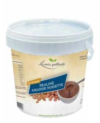 La Noix Gaillarde Purée 100% de Noisette Naturelle, de NOISETTE BIO, de Noix de cajou; Praliné Amande Noisette, 1kg/Seau (2 seaux, Praliné Amande Noisette)