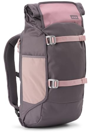 AEVOR Trip Pack Tropical Lily - Grau | Roll-Top Rucksack, 26–33 L, eingerollt 31 x 18 x 50 cm, erweitert 31 x 26 x 70 cm, wasserabweisend, 15 Laptopfach