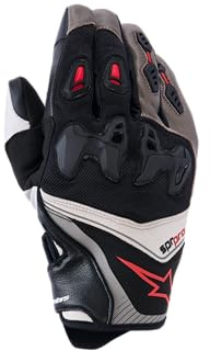 Alpinestars SP-R Pro Gloves - Guantes de carreras de motocicleta para hombre, cuero de cabra de grano completo, SP-R TPU nudillos - M, nogal mastic/negro