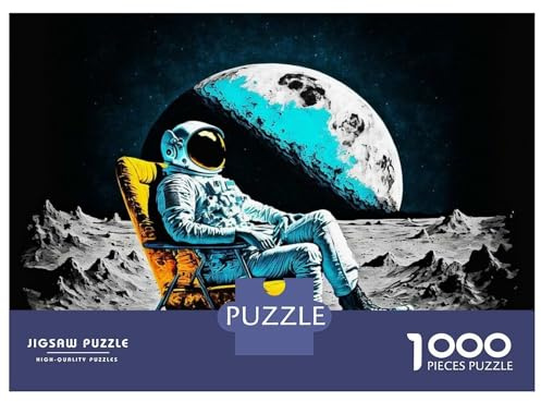 Puzzle mit 1000 Teilen für Jugendliche, Puzzle, Astronaut, sitzend im Stuhl, Erwachsenen-Puzzle, praktisches Spiel, Aber Spaß und humorvolle Eltern-Kind-Interaktion, 52 x 38 cm, 1000 Stück