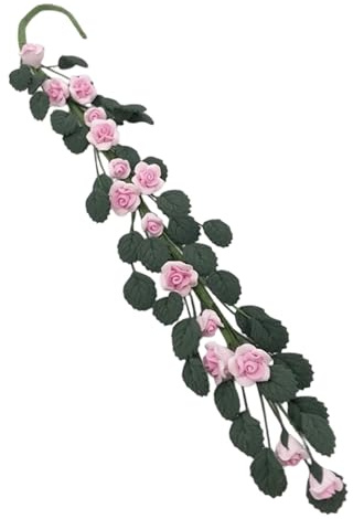 MHADBKH Miniature Climbing Rose Flower Vine for Scale Model Garden Decoration 1/12 Doll House Landscape Accessories Doll House Garden Accessory