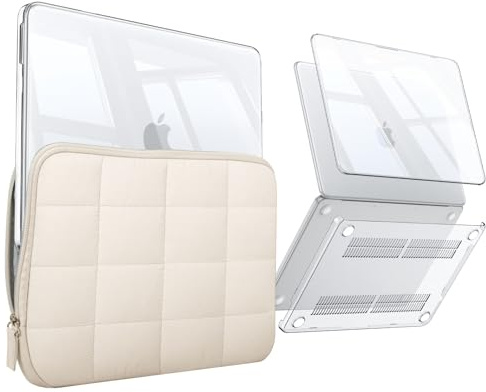 Fintie Hülle Kompatibel mit MacBook Neo 13 Zoll A3404 mit A18 Pro Chip 2026 | Ultradünne Hartschale Schutzhülle und Laptoptasche, Beige