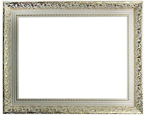 Barockrahmen weiß mit Gold verziert 469 BIA/ORO, Leerrahmen 50x70 cm