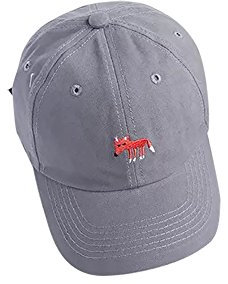 Damen Baseball Caps Süße Moda Patchwork Fox Hats (Grau)