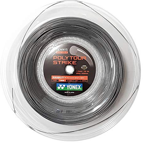 YONEX Unisex – Erwachsene Poly Tour Strike Saitenrolle 200m - Dunkelgrau Tennis Saite, dunkelgrau, TU EU