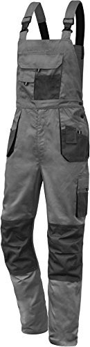 Latzhose Bundhose Arbeitshose Berufskleidung Polyester-Baumwolle-Canvas POWER blau grau/schwarz - 28