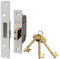 TSS High Security 5 Lever British Standard Mortice Deadlock with 3 Keys and Fixings, 2.5 (68mm) Satin Chrome, Insurance Approved for External Doors, British Standard BS3621:2007