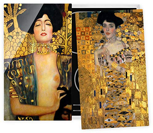 Herdabdeckplatte Glas universal Motiv Sicherheitsglas Klimt Judith Adele 52x60cm