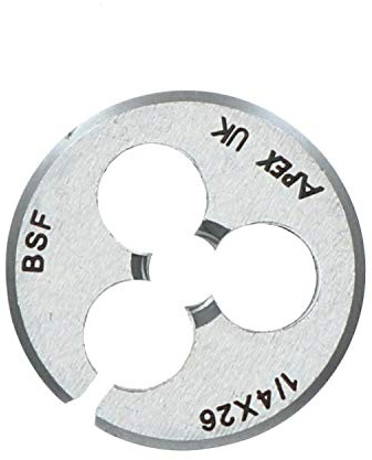 1/4 x 26 BSF 25mm Circular Die 1 Carbon Steel Thread Cutter British Standard Fine