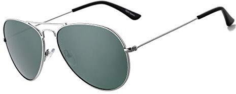 Rocf Rossini Polarisierte Pilotenbrille Damen Verspiegelt Piloten Sonnenbrille Herren Retro-Brillen Unisex UV400 Schutz mit Box (Silver/G15)
