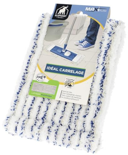 ÉLÉPHANT Maison - Housse de Lavage Carrelages Maxiplan - Très Absorbante - Fibres Allongées en Coton et Microfibre - Idéale pour Grandes Surfaces - Haute Qualité et Efficace