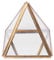 Widybord Schmuckschatulle Aus Glas, Golden, Geometrische, Dekorative Schatulle, Geometrische Glaspyramide, Ringhalter für Hochzeit, Geburtstagsgeschenk S