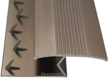 Grandismo® Z Section Extra Long 9ft / 2.7m / 270cm / 2700mm - Carpet to Wood or Laminate Joining Threshold Strip - Trim Metal Door Bar Plate (Bronze)