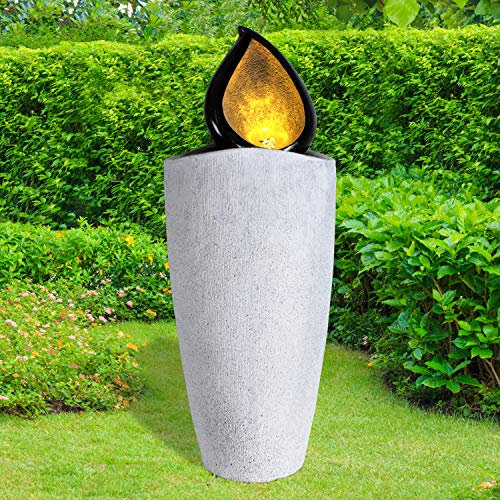 Gartenbrunnen Brunnen Zierbrunnen Zimmerbrunnen Springbrunnen Brunnen 230V Wasserfall Wasserspiel für Garten, Gartenteich, Terrasse