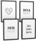 Papierschmiede® Premium Spruchposter Set 4er DIN A4 (21x30 cm) Motiv: Dahoam, Heimat Servus Zuhause, Typografie Bilder Wohnzimmer Schlafzimmer ohne Rahmen