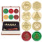 SWANGSA Wachssiegel Stempel Set, Vintage 6 Stück Weihnachten Siegelwachs Stempelköpfe + 1 Holzgriff Siegelstempel Kit (Weihnachten Set)