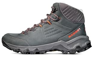 Mammut Nova IV Mid LTH Women | Wanderschuhe für Damen, Trekkingschuhe für Hiking und Wandern, Outdoor Schuhe, Leichte Bergschuhe, Mit Vibram Außensohle | Black-Hot Red, 8.5