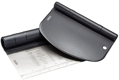 GEFU 14591 Teigspachtel-Set DUTTO – Teigspachtel und Teigschneider mit Messskala, Teigkarte, Teigschaber, 2-teilig, Schwarz
