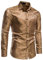 AIEOE Chemise à Manches Longues pour Homme Imprimé Floral Décontractée Boutonnée Coupe Ajustée à Motif de Roses Kaki S
