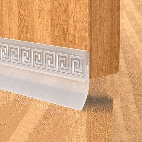 Coupe Vent De Porte De 100 cm, Porte Bas Joint Strip, Calfeutrer Bas De Porte Silicone Auto-Adhésif étanche Et Anti-Poussière (Transparent)