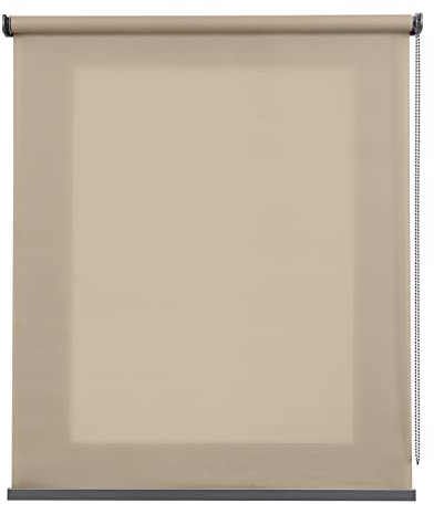 STORESDECO Lichtrollo Plus, Premium-Rollo mit Metallic-Finish. Modernes, dekoratives Rollo in Textiloptik für Fenster und Türen bis 200 cm!| Plus Beige, 80 cm x 250 cm